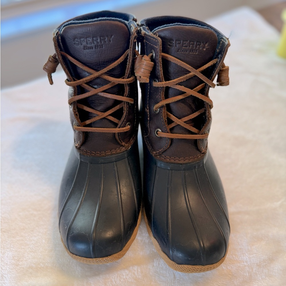 Sperry Saltwater Navy Rainboots